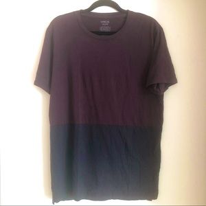 Vince T-shirt Colorblock Purple and Black